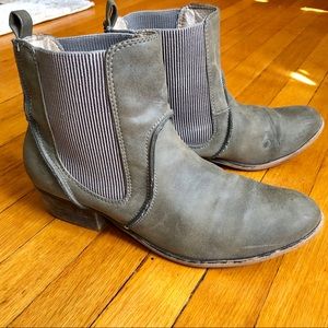 Gray Suede J Crew Ankle Boots